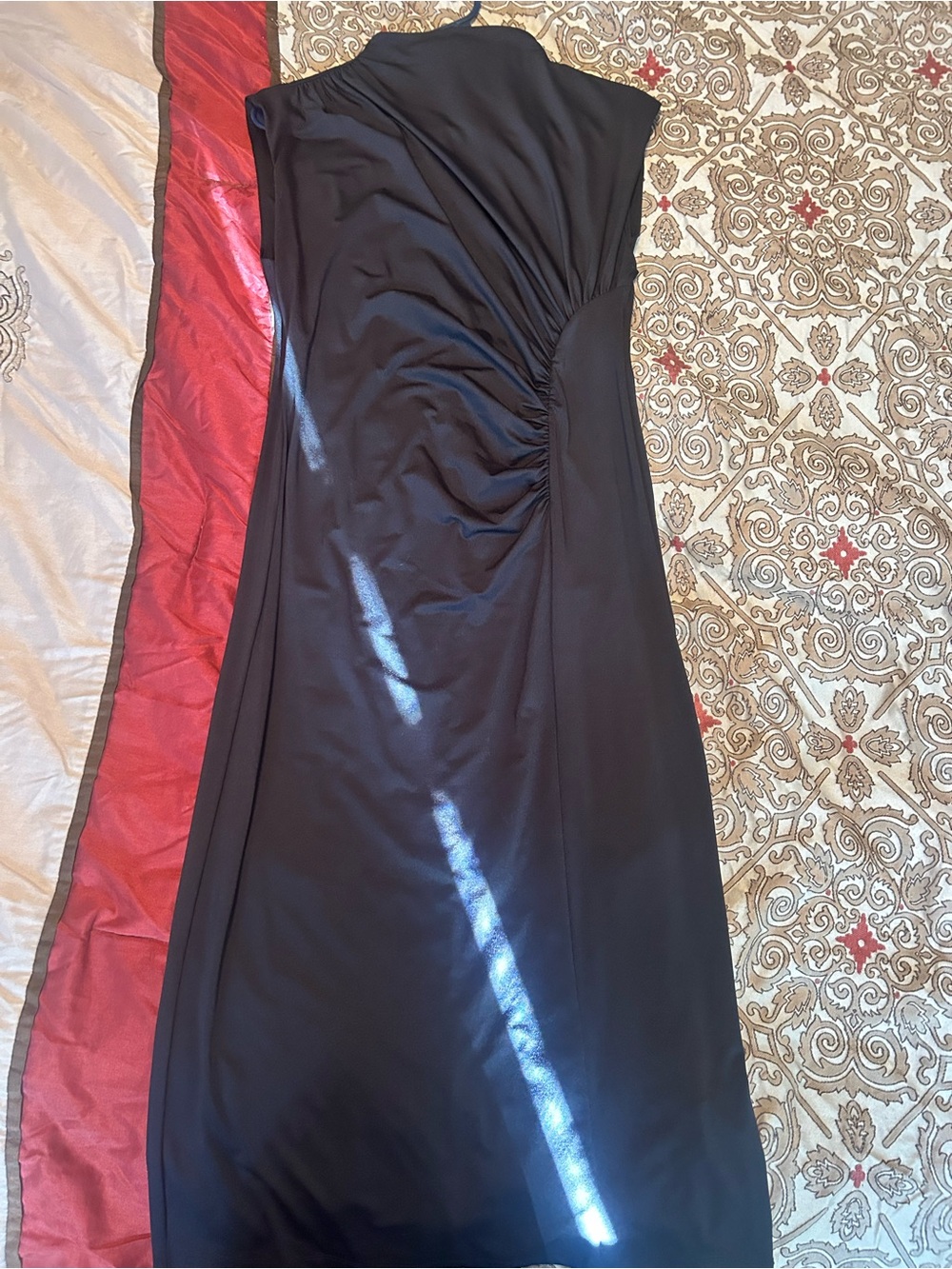H&M Black Dress Ruched Evening Dress medium
